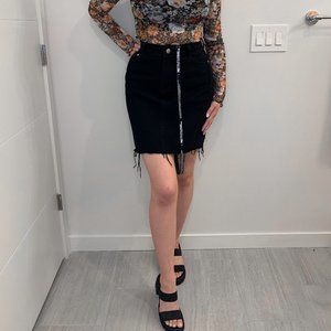 PRETTYLITTLETHING Distressed Denim Skirt